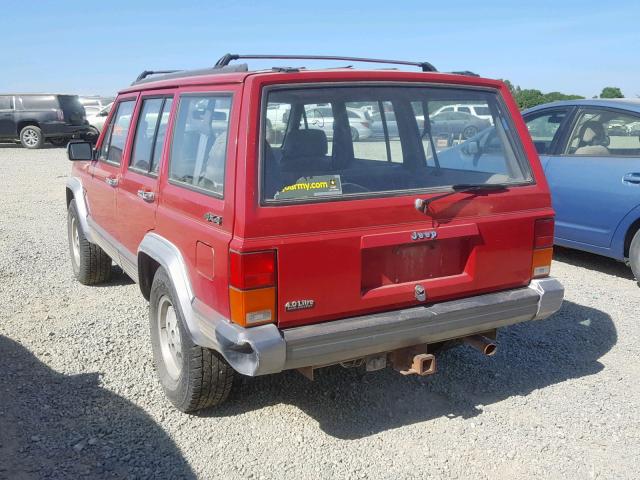 1J4FJ58S1NL122070 - 1992 JEEP CHEROKEE L RED photo 3