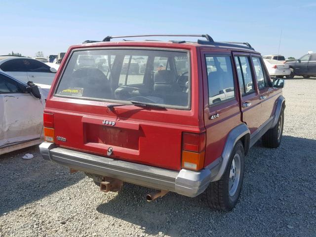 1J4FJ58S1NL122070 - 1992 JEEP CHEROKEE L RED photo 4