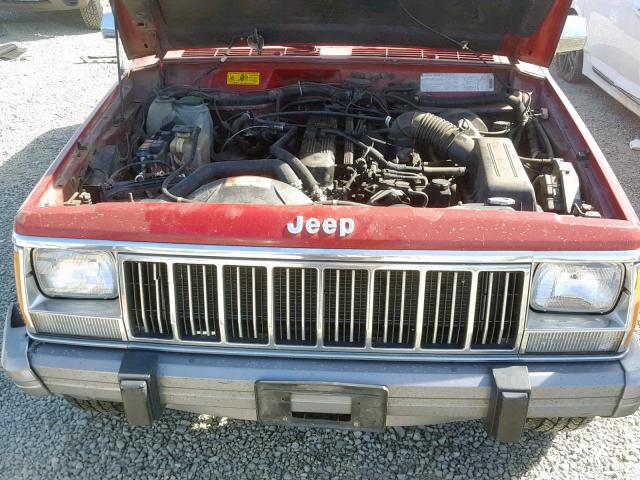 1J4FJ58S1NL122070 - 1992 JEEP CHEROKEE L RED photo 7