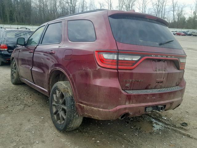 1C4RDJDGXJC150626 - 2018 DODGE DURANGO GT BURGUNDY photo 3