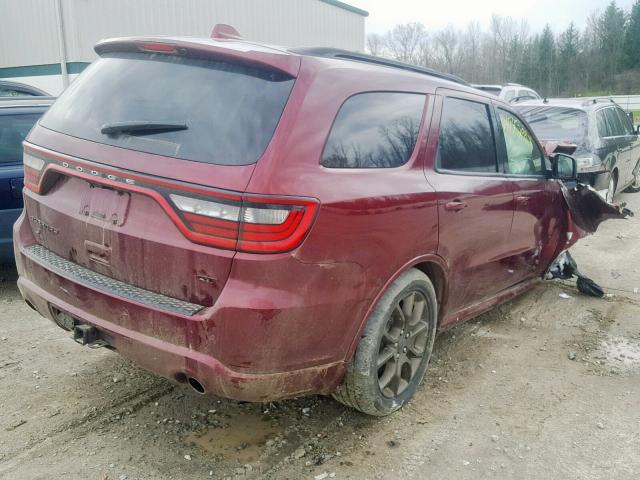 1C4RDJDGXJC150626 - 2018 DODGE DURANGO GT BURGUNDY photo 4