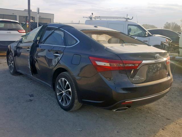 4T1BK1EB6HU246375 - 2017 TOYOTA AVALON XLE BLACK photo 3