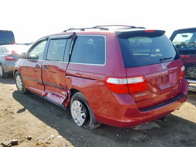 5FNRL38276B095012 - 2006 HONDA ODYSSEY LX RED photo 3