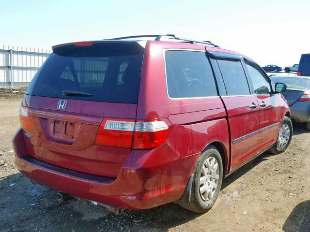 5FNRL38276B095012 - 2006 HONDA ODYSSEY LX RED photo 4