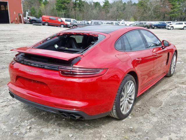 WP0AA2A72JL100299 - 2018 PORSCHE PANAMERA 4 RED photo 4