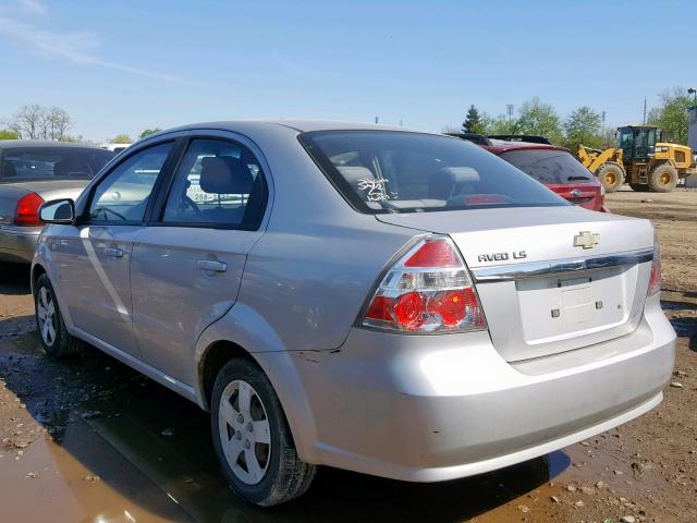 KL1TD56628B110212 - 2008 CHEVROLET AVEO BASE ვერცხლისფერი ფოტო 3