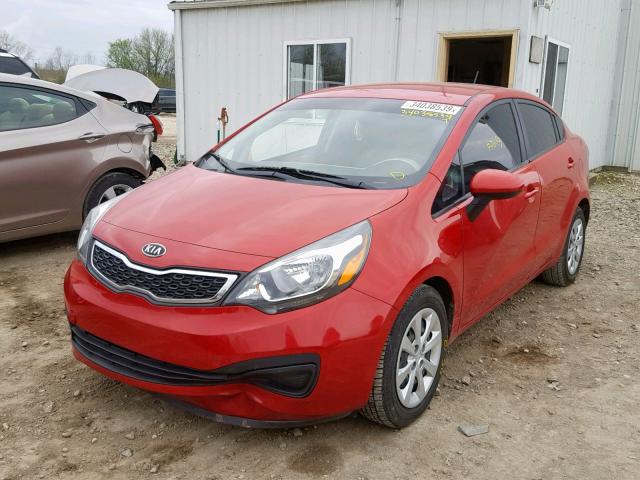 KNADN4A31C6058958 - 2012 KIA RIO EX RED photo 2