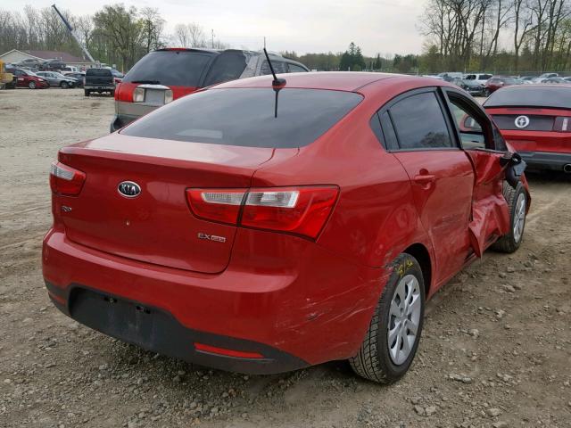 KNADN4A31C6058958 - 2012 KIA RIO EX RED photo 4