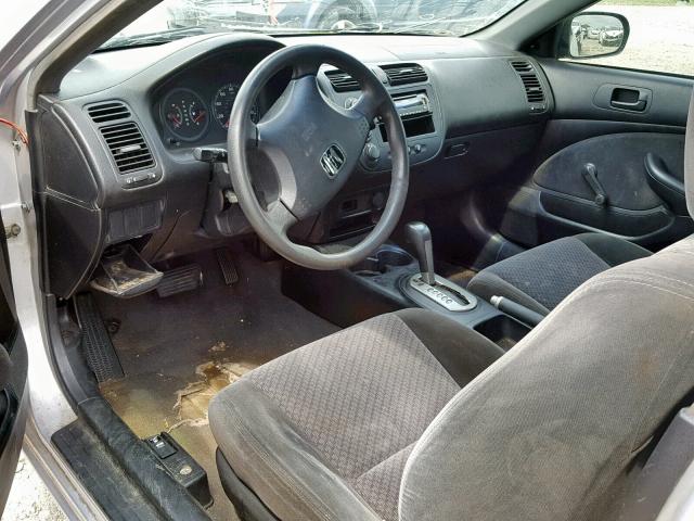 1HGEM22243L069203 - 2003 HONDA CIVIC DX SILVER photo 9