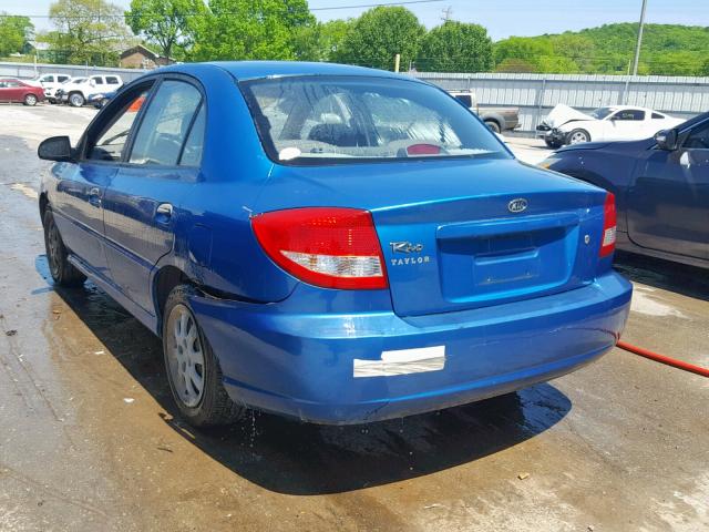 KNADC125056363293 - 2005 KIA RIO BLUE photo 3