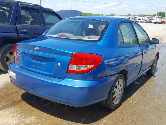 KNADC125056363293 - 2005 KIA RIO BLUE photo 4