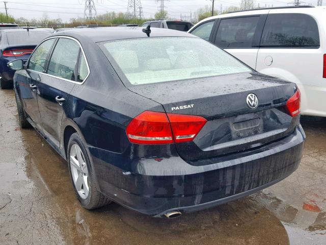 1VWBP7A38CC082114 - 2012 VOLKSWAGEN PASSAT SE BLACK photo 3