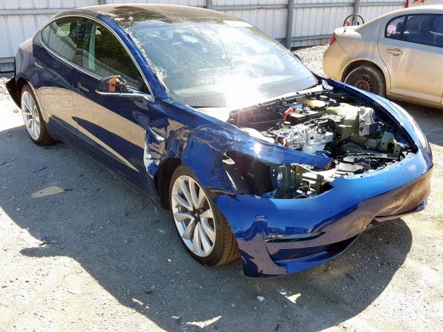 5YJ3E1EA6KF301138 - 2019 TESLA MODEL 3 BLUE photo 1