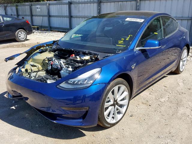 5YJ3E1EA6KF301138 - 2019 TESLA MODEL 3 BLUE photo 2