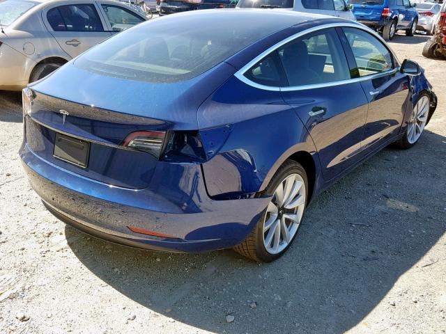 5YJ3E1EA6KF301138 - 2019 TESLA MODEL 3 BLUE photo 4