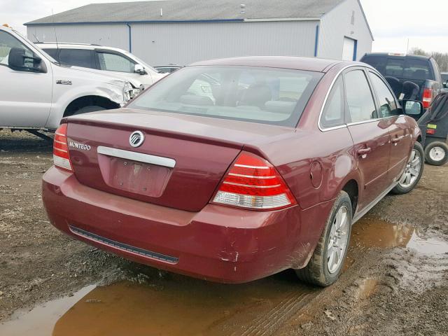 1MEFM40195G608126 - 2005 MERCURY MONTEGO LU BURGUNDY photo 4