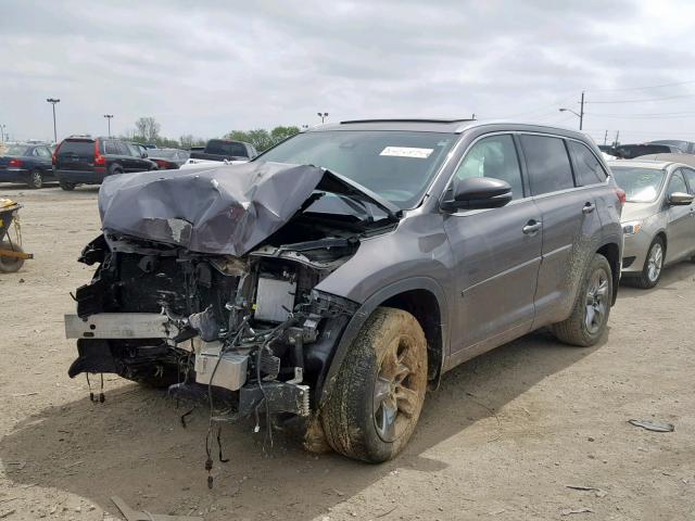 5TDDZRFH7HS424373 - 2017 TOYOTA HIGHLANDER GRAY photo 2