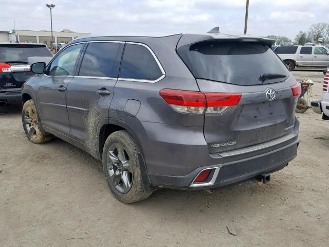 5TDDZRFH7HS424373 - 2017 TOYOTA HIGHLANDER GRAY photo 3