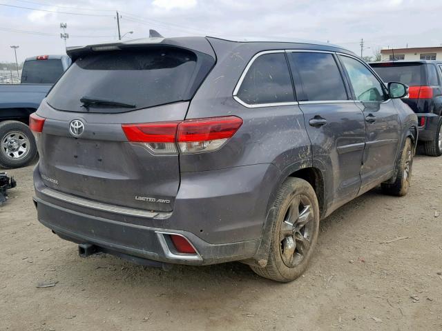 5TDDZRFH7HS424373 - 2017 TOYOTA HIGHLANDER GRAY photo 4