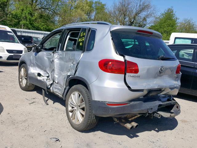 WVGBV7AX5CW545381 - 2012 VOLKSWAGEN TIGUAN S SILVER photo 3
