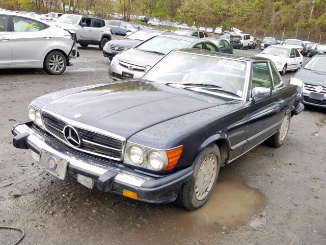 WDBBA48D9GA036227 - 1986 MERCEDES-BENZ 560 SL BLUE photo 2