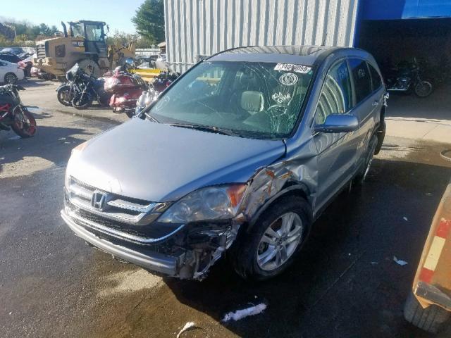 5J6RE4H76AL061283 - 2010 HONDA CR-V EXL BLUE photo 2