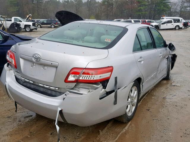 4T4BF3EKXBR129895 - 2011 TOYOTA CAMRY BASE SILVER photo 4