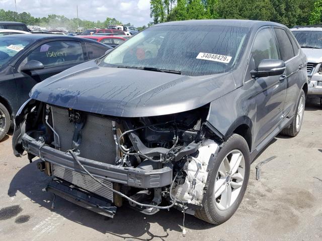 2FMPK3J95HBB25315 - 2017 FORD EDGE SEL CHARCOAL photo 2