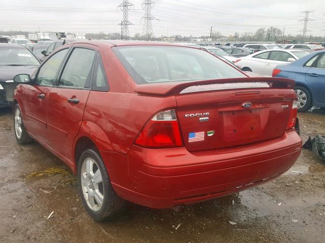 1FAFP34N95W178884 - 2005 FORD FOCUS ZX4 BURGUNDY photo 3