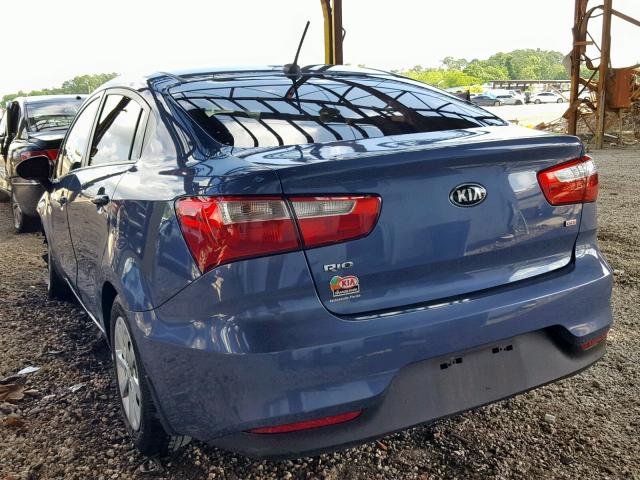 KNADM4A30G6600558 - 2016 KIA RIO LX BLUE photo 3