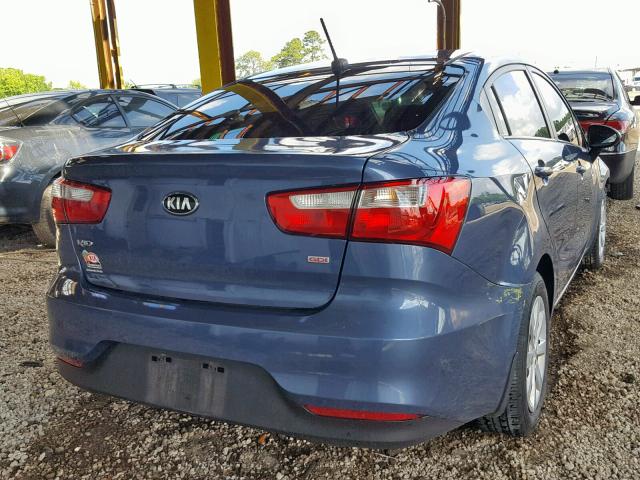 KNADM4A30G6600558 - 2016 KIA RIO LX BLUE photo 4