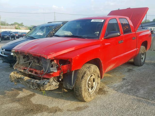 1D7HW28K97S104204 - 2007 DODGE DAKOTA QUA RED photo 2