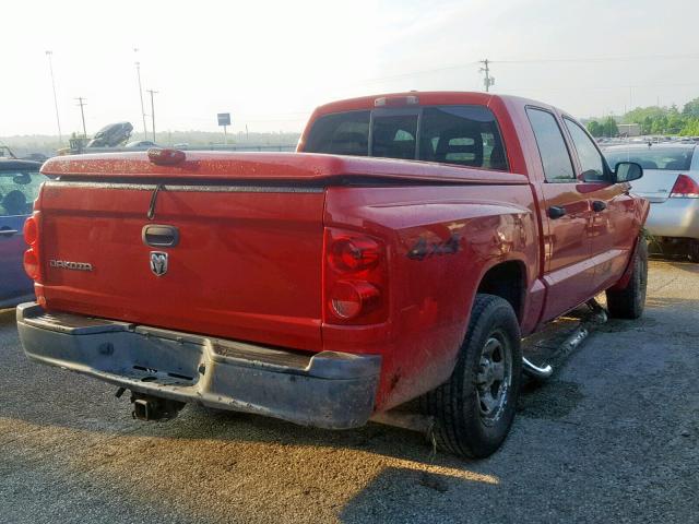 1D7HW28K97S104204 - 2007 DODGE DAKOTA QUA RED photo 4