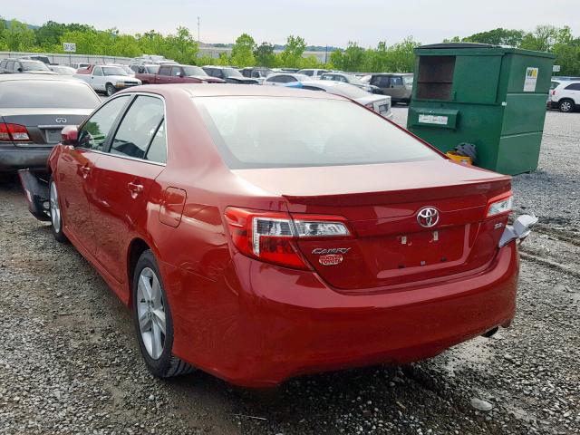 4T1BF1FK8CU627138 - 2012 TOYOTA CAMRY BASE RED photo 3
