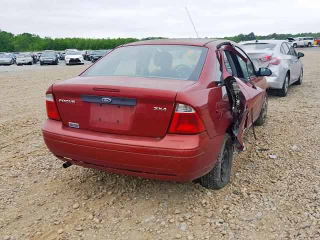 1FAFP34N95W249811 - 2005 FORD FOCUS ZX4 RED photo 4