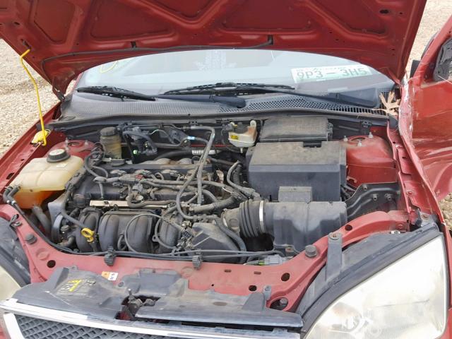 1FAFP34N95W249811 - 2005 FORD FOCUS ZX4 RED photo 7