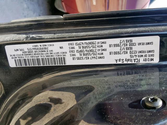 ZFBERFBTXF6A47375 - 2015 RAM PROMASTER BLACK photo 10