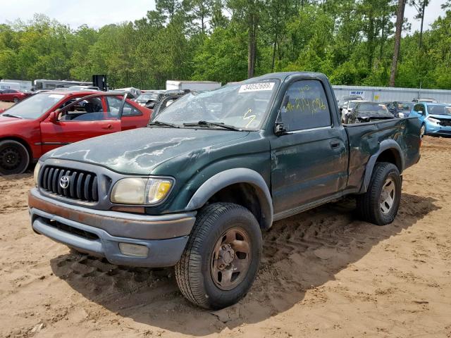 5TEPM62N01Z784776 - 2001 TOYOTA TACOMA GREEN photo 2