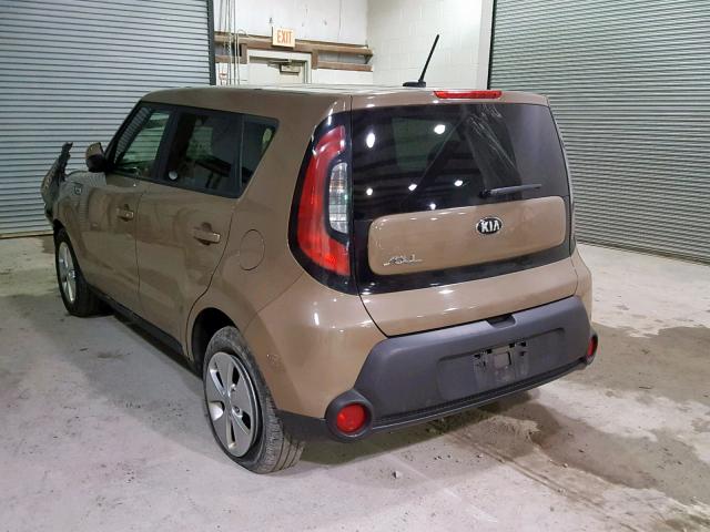 KNDJN2A24F7200400 - 2015 KIA SOUL BROWN photo 3