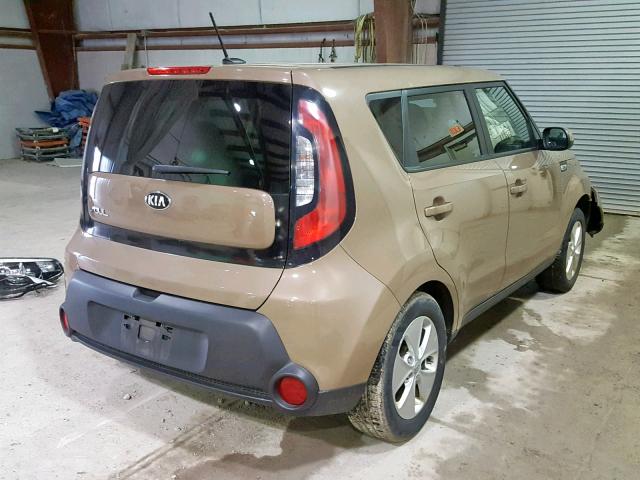 KNDJN2A24F7200400 - 2015 KIA SOUL BROWN photo 4