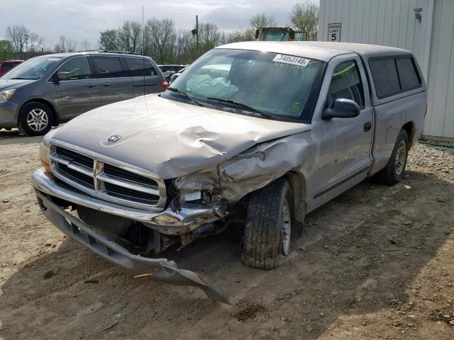 1B7FL26X0XS165630 - 1999 DODGE DAKOTA SILVER photo 2