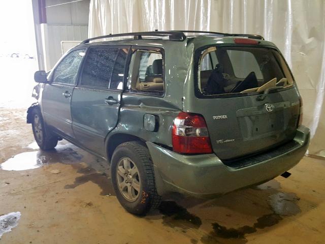 JTEEP21A340033029 - 2004 TOYOTA HIGHLANDER GREEN photo 3