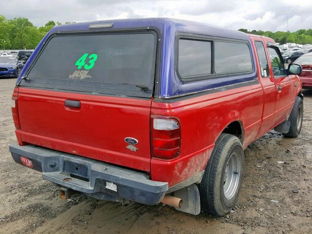 1FTYR14U84PA63792 - 2004 FORD RANGER SUP RED photo 4