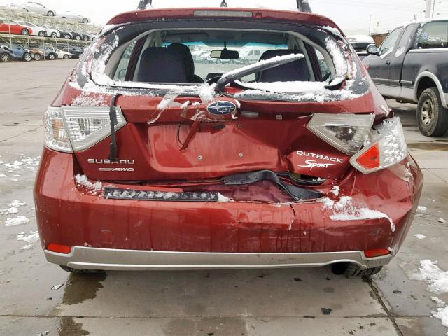 JF1GH6D67BH830882 - 2011 SUBARU IMPREZA OU RED photo 9