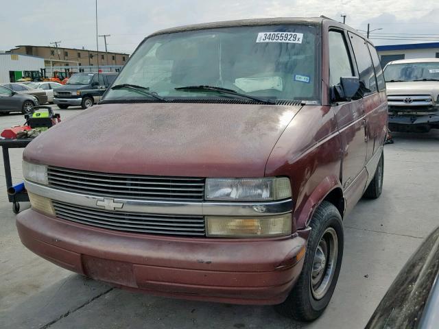 1GNDM19W9XB132005 - 1999 CHEVROLET ASTRO MAROON photo 2