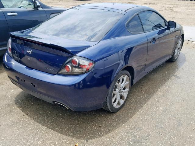 KMHHN66F37U248339 - 2007 HYUNDAI TIBURON GT BLUE photo 4