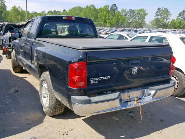 1D7HE42K45S308512 - 2005 DODGE DAKOTA SLT BLACK photo 3