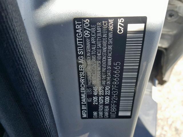 WDBRF92H37F866665 - 2007 MERCEDES-BENZ C 280 4MAT SILVER photo 10