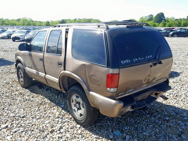 1GNDT13X83K114819 - 2003 CHEVROLET BLAZER BROWN photo 3