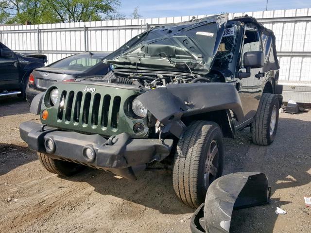 1J4AA2D12BL556225 - 2011 JEEP WRANGLER S GREEN photo 2